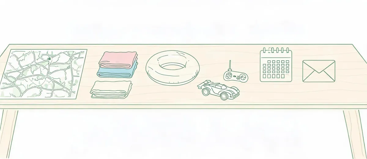 Illustrated Banzai contact map and sample desk